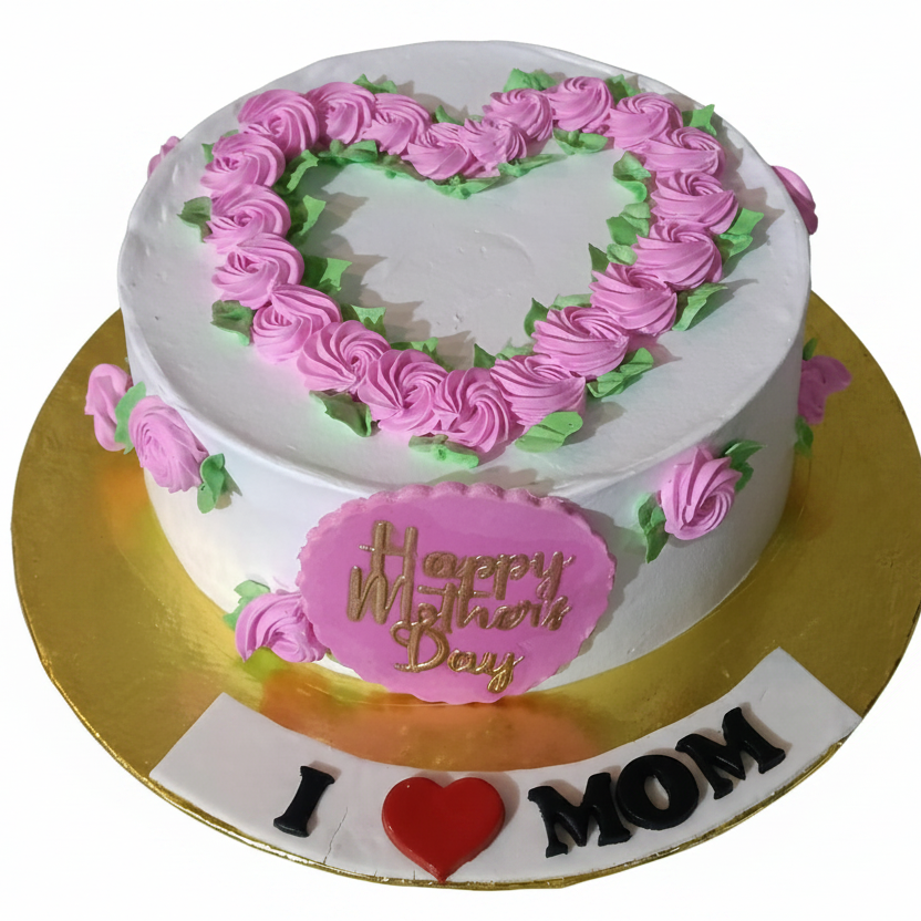 Happy Mother's Day Cake with white background