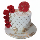 Happy Mothers Day quilted cake with pure white background